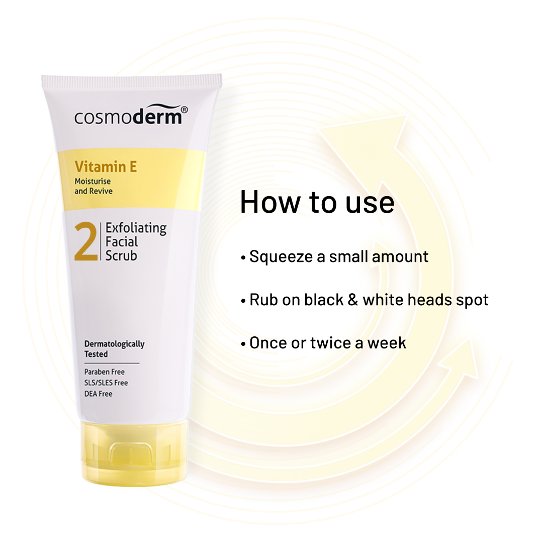 Cosmoderm Vitamin E Exfoliating Facial Scrub 125ml