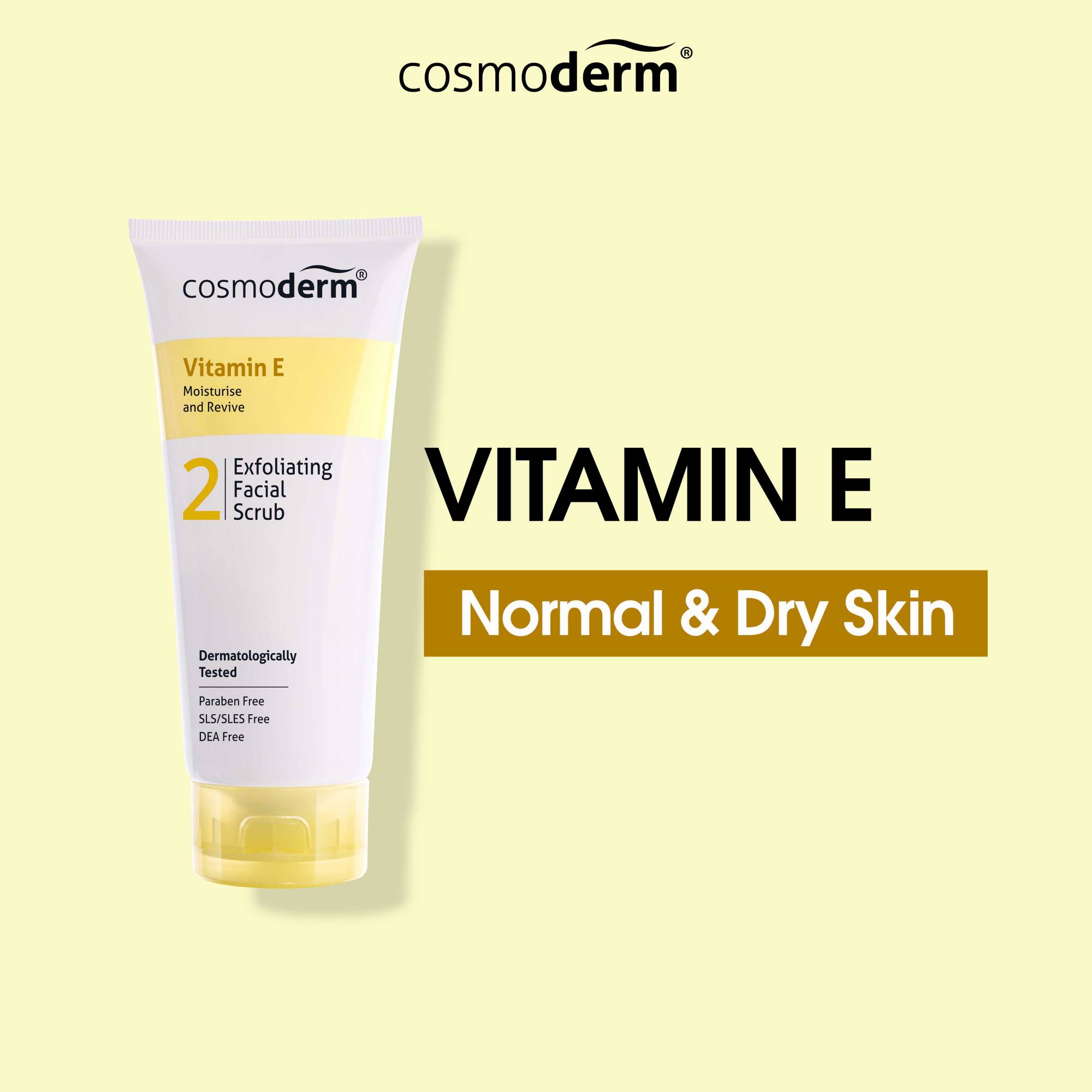 Cosmoderm Vitamin E Exfoliating Facial Scrub 125ml