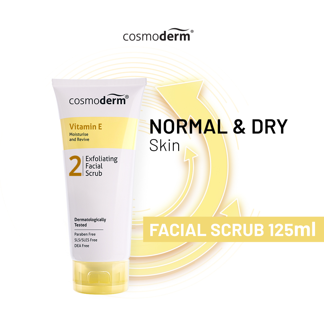 Cosmoderm Vitamin E Exfoliating Facial Scrub 125ml
