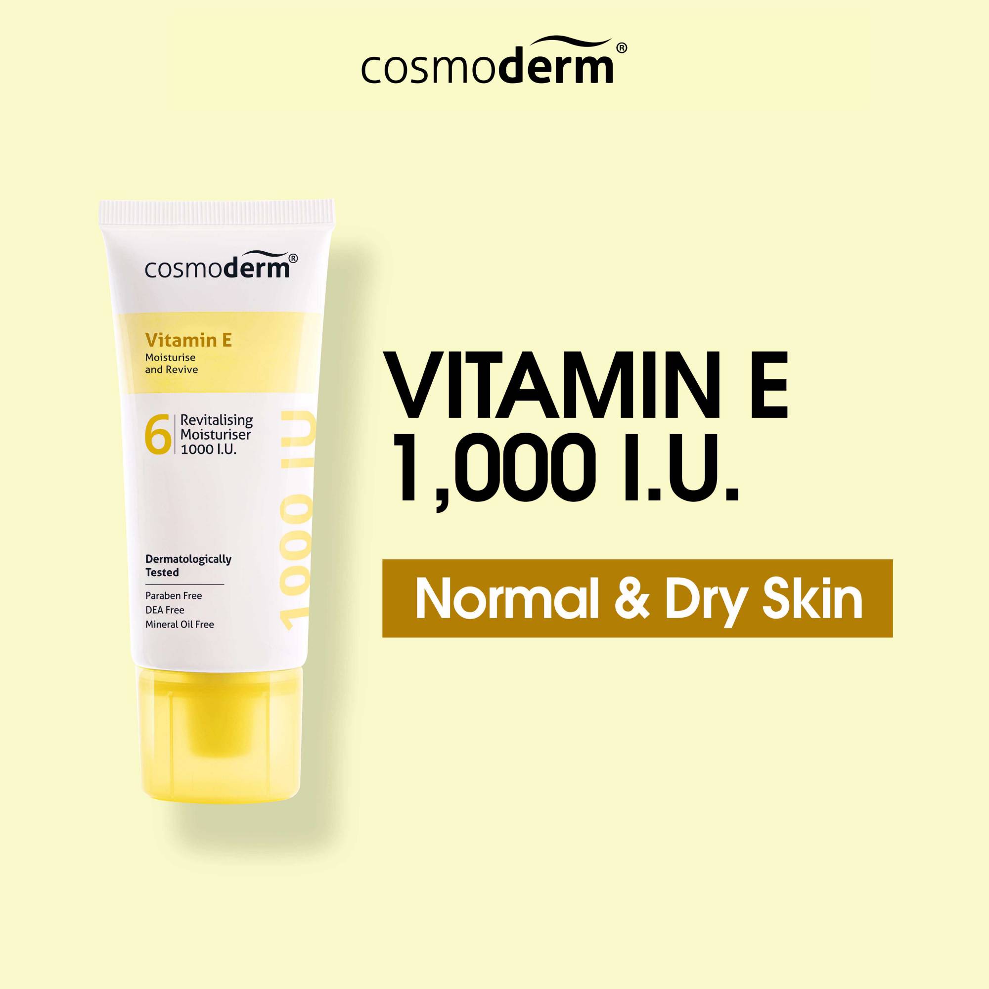 Cosmoderm Vitamin E 1,000 I.U. Revitalising Moisturiser 50ml