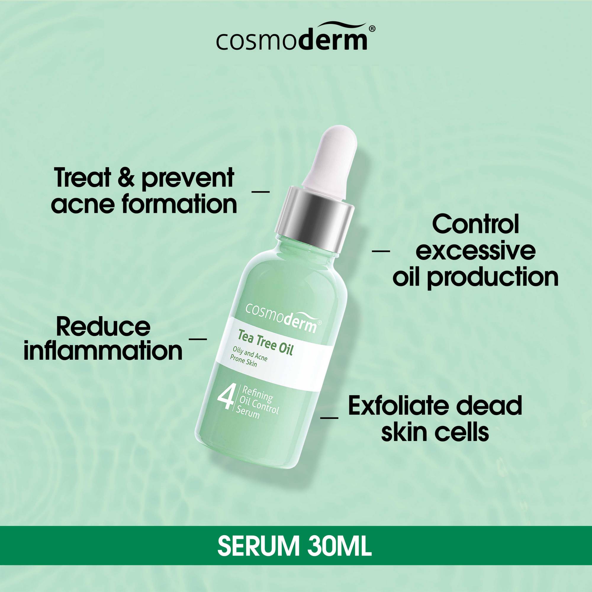 Cosmoderm Tea Tree Oil Refining Oil Control Serum 30 ml