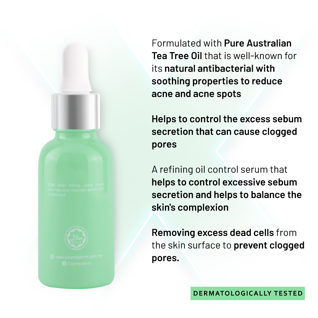 Cosmoderm Tea Tree Oil Refining Oil Control Serum 30 ml