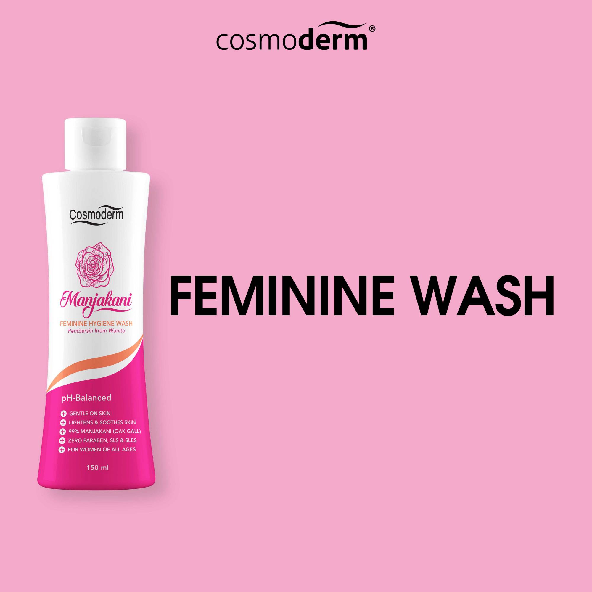 Cosmoderm Manjakini Feminine Hygiene Wash 150ml Pembersih Intim Wanita