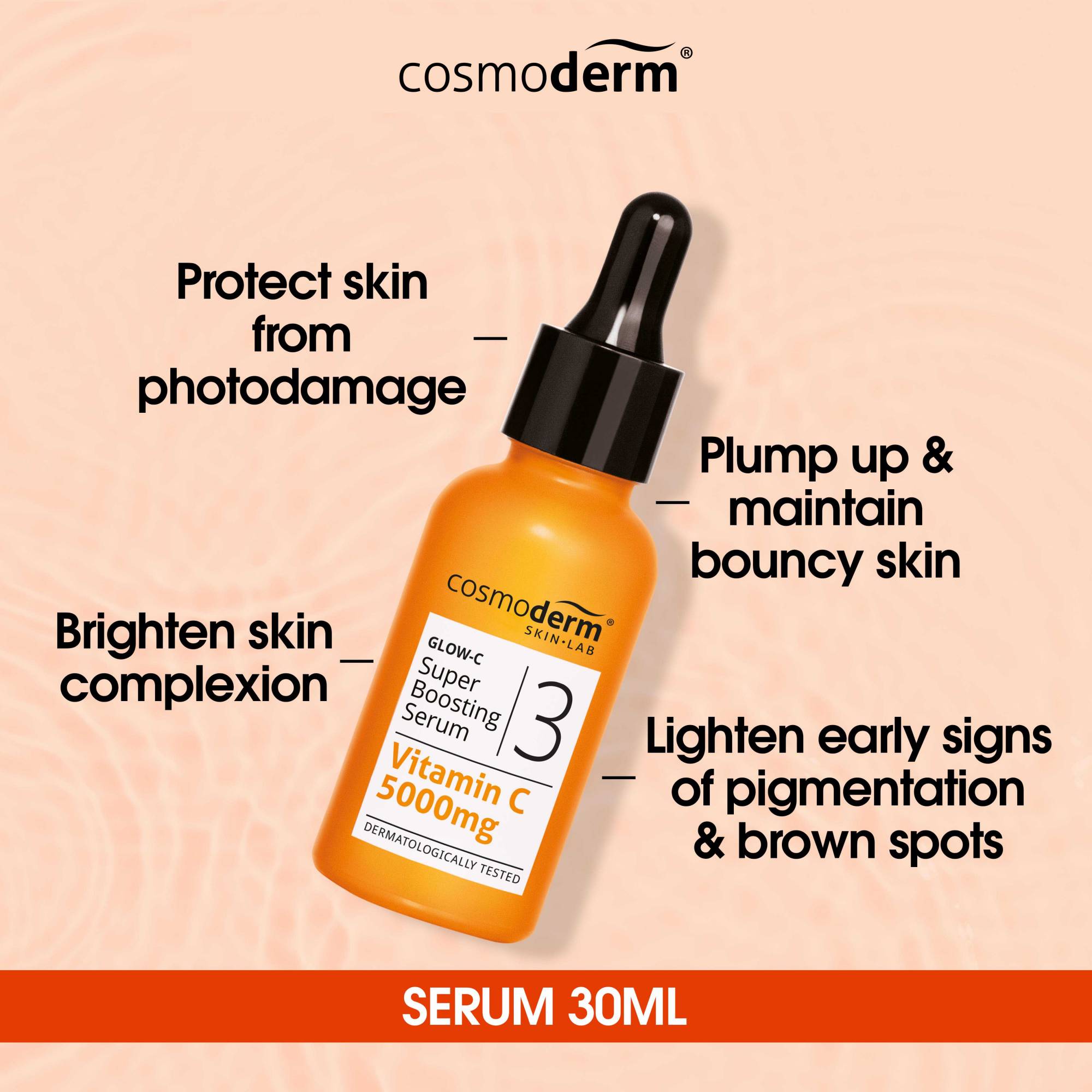 Cosmoderm GlowC Super Boosting Serum 30ml For dull and tired skin