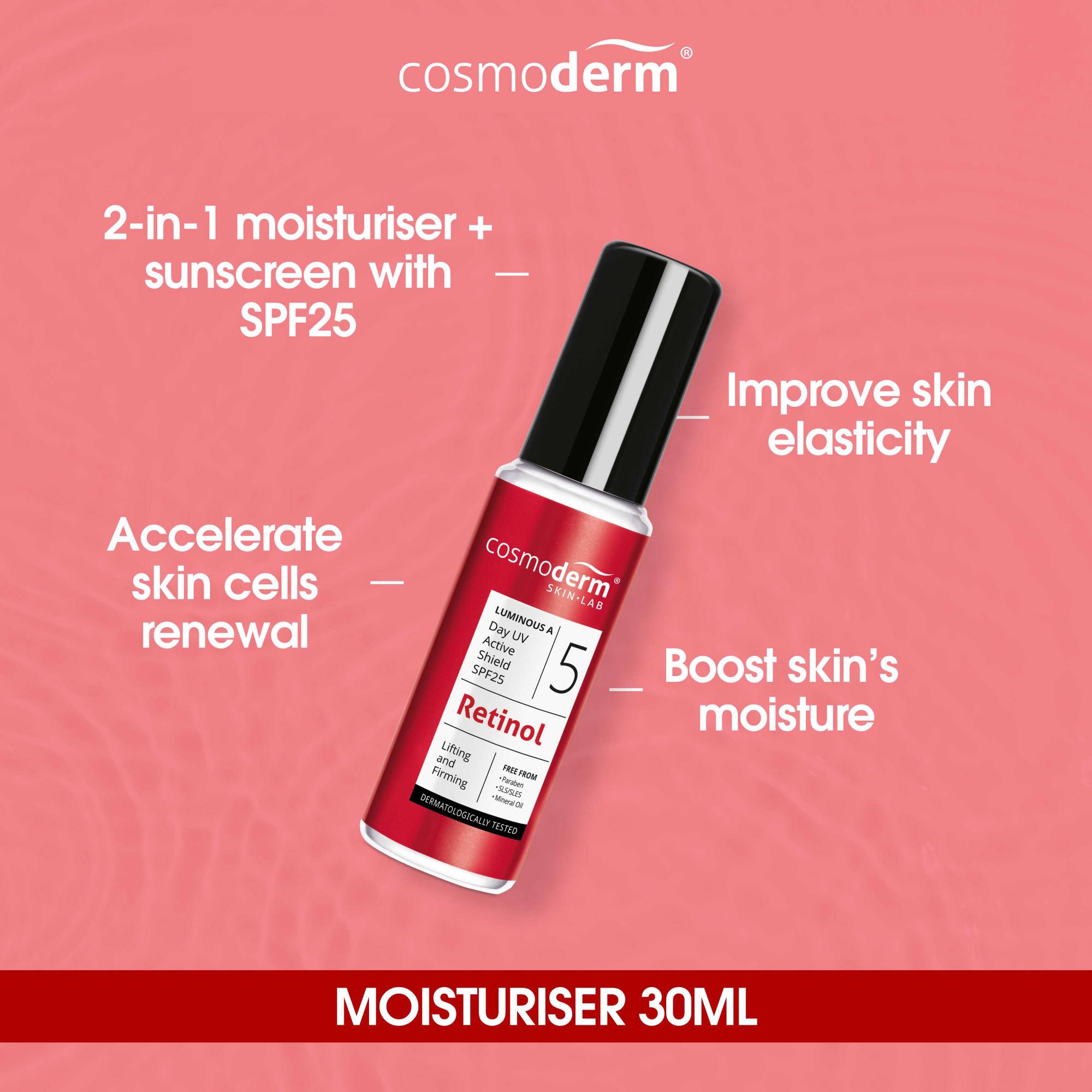 COSMODERM Luminous A Day UV Active Shield SPF50 PA+++ 30ml (2 in 1