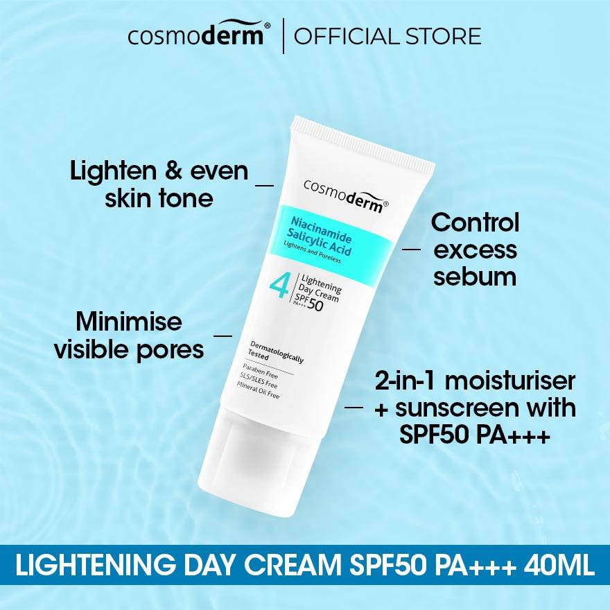 COSMODERM Niacinamide Salicylic Acid Lightening Day Cream SPF50 PA