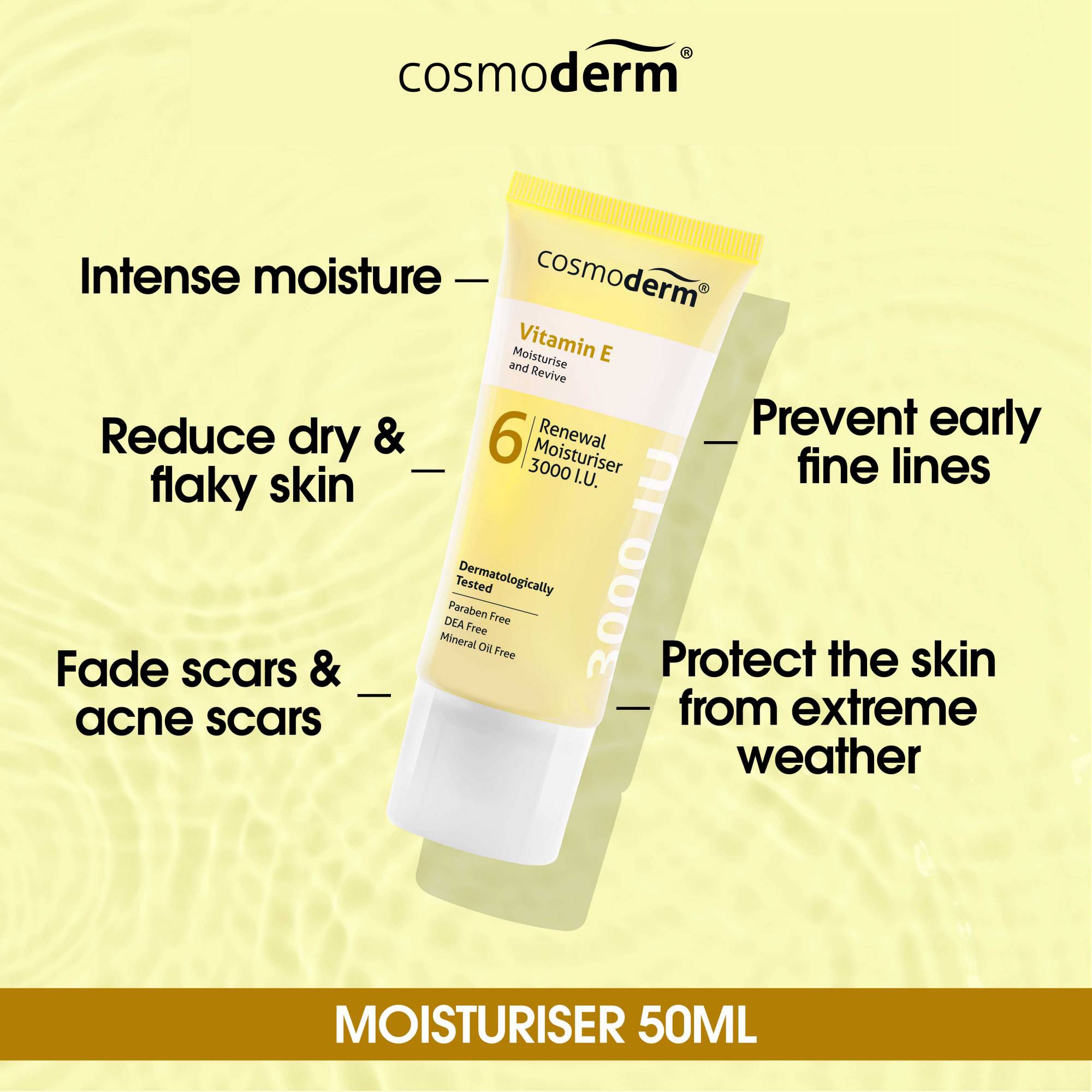 Cosmoderm Vitamin E 3,000 I.U. Renewal Moisturiser 50ml